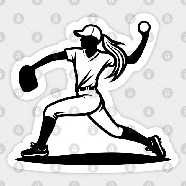 Softball Pitcher Sticker by KayBee Gift Shop